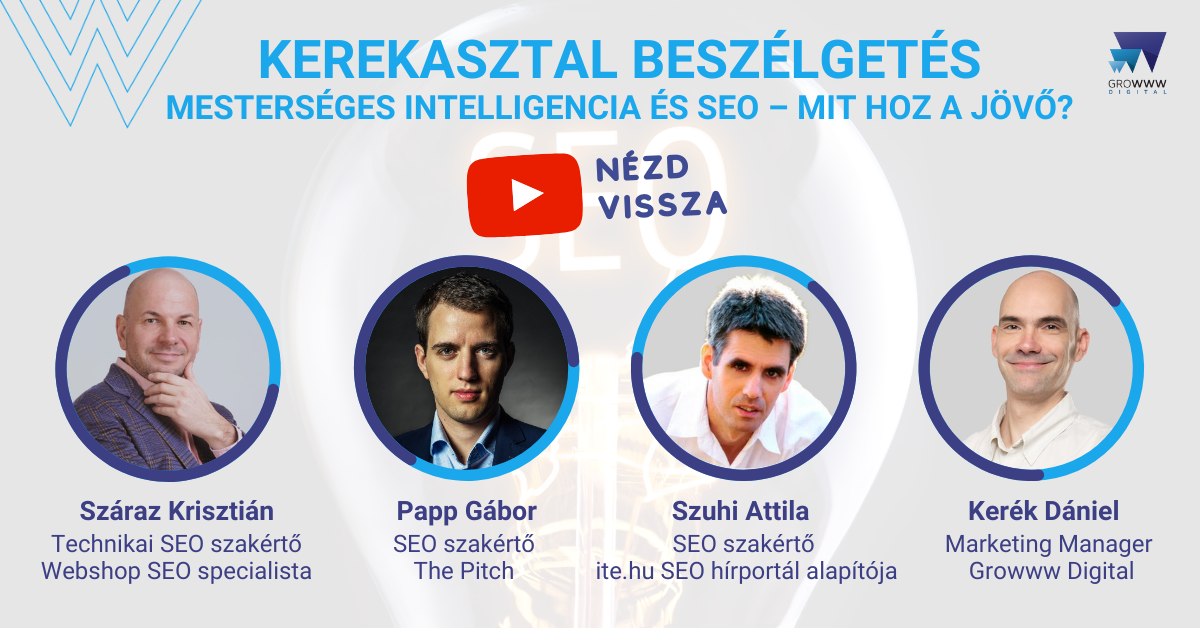 SEO, keresőoptimalizálás és AI, webinárium