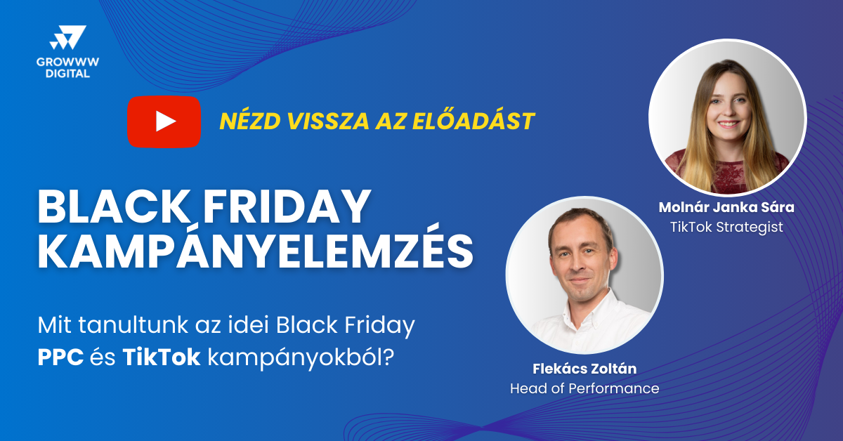 Black Friday, PPC, TikTok kampányok, Growww Digital