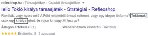 Meta description kiemelés